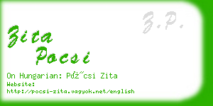 zita pocsi business card